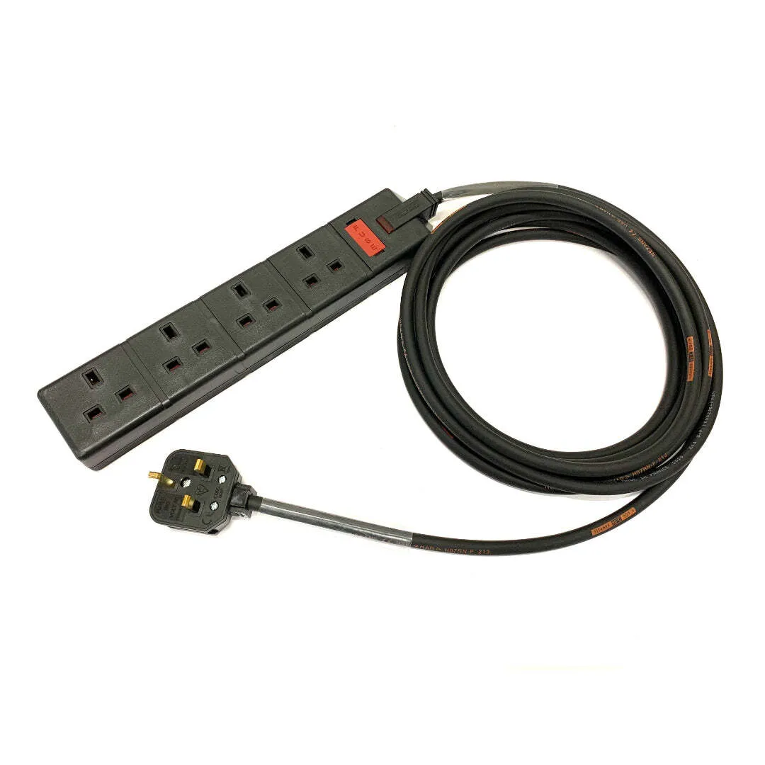 4 Gang Extension Cable - Black