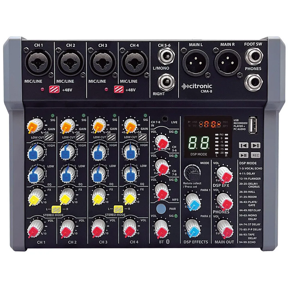 Citronic CMA-10 Compact Mixer with DSP FX and BT/USB