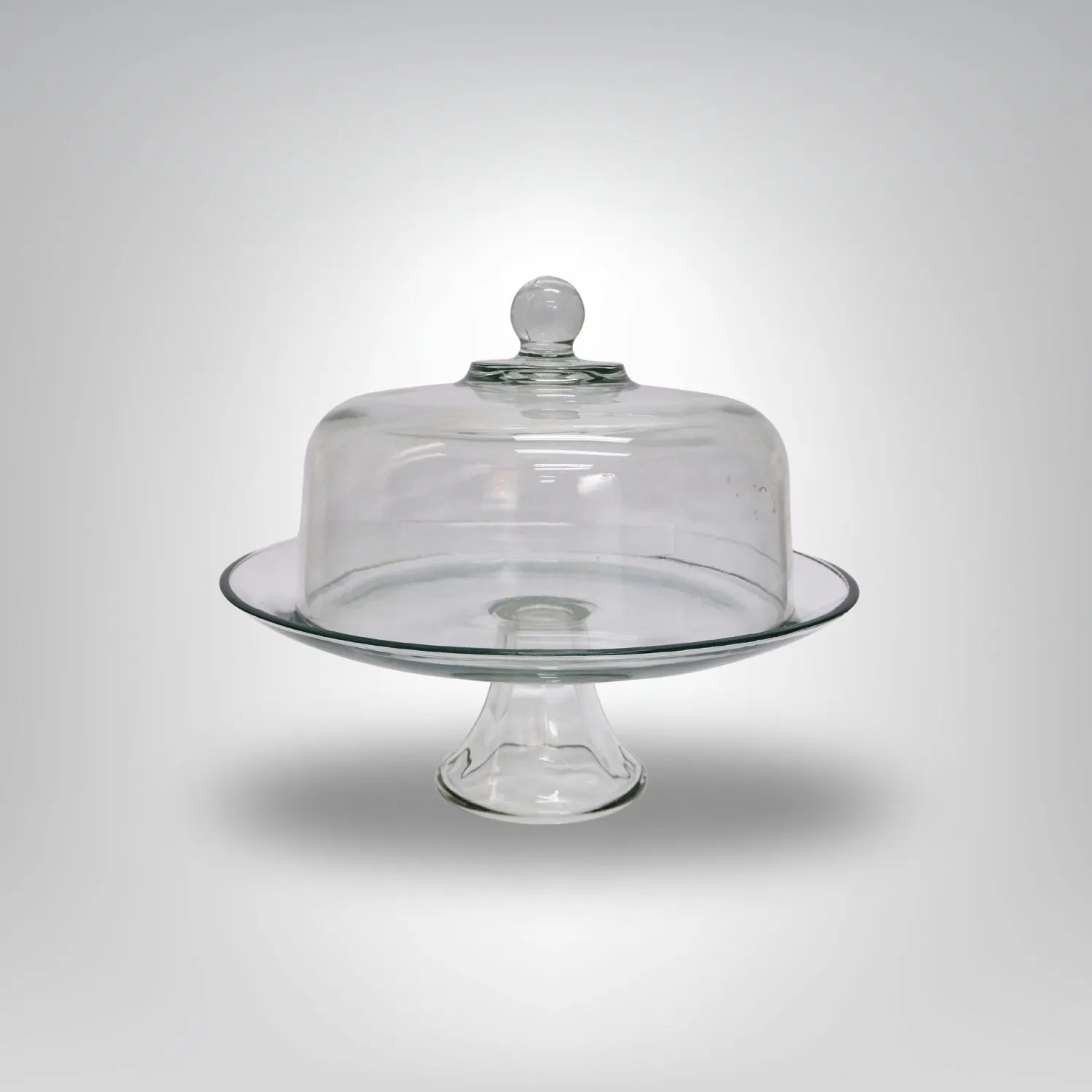 Cake Stand - w/Lid-Glass