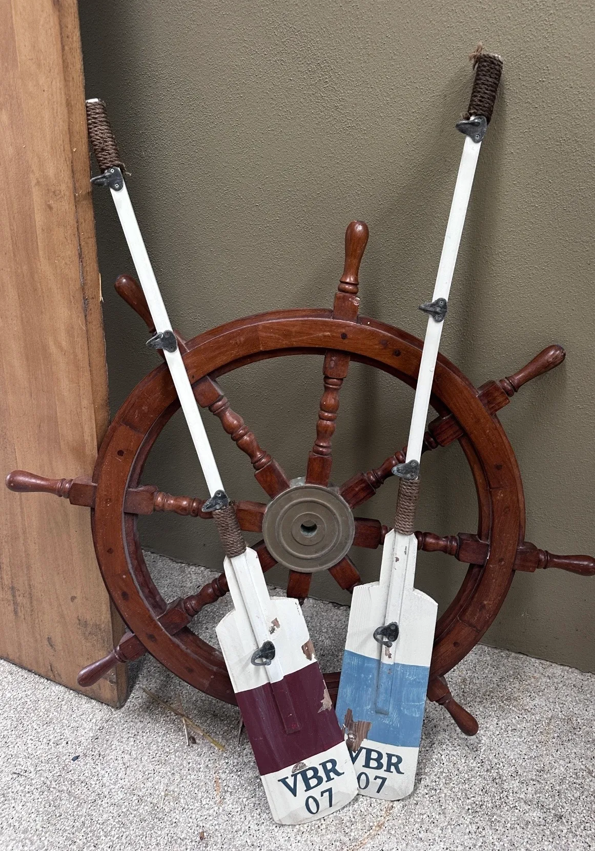 Rustic boat oars
