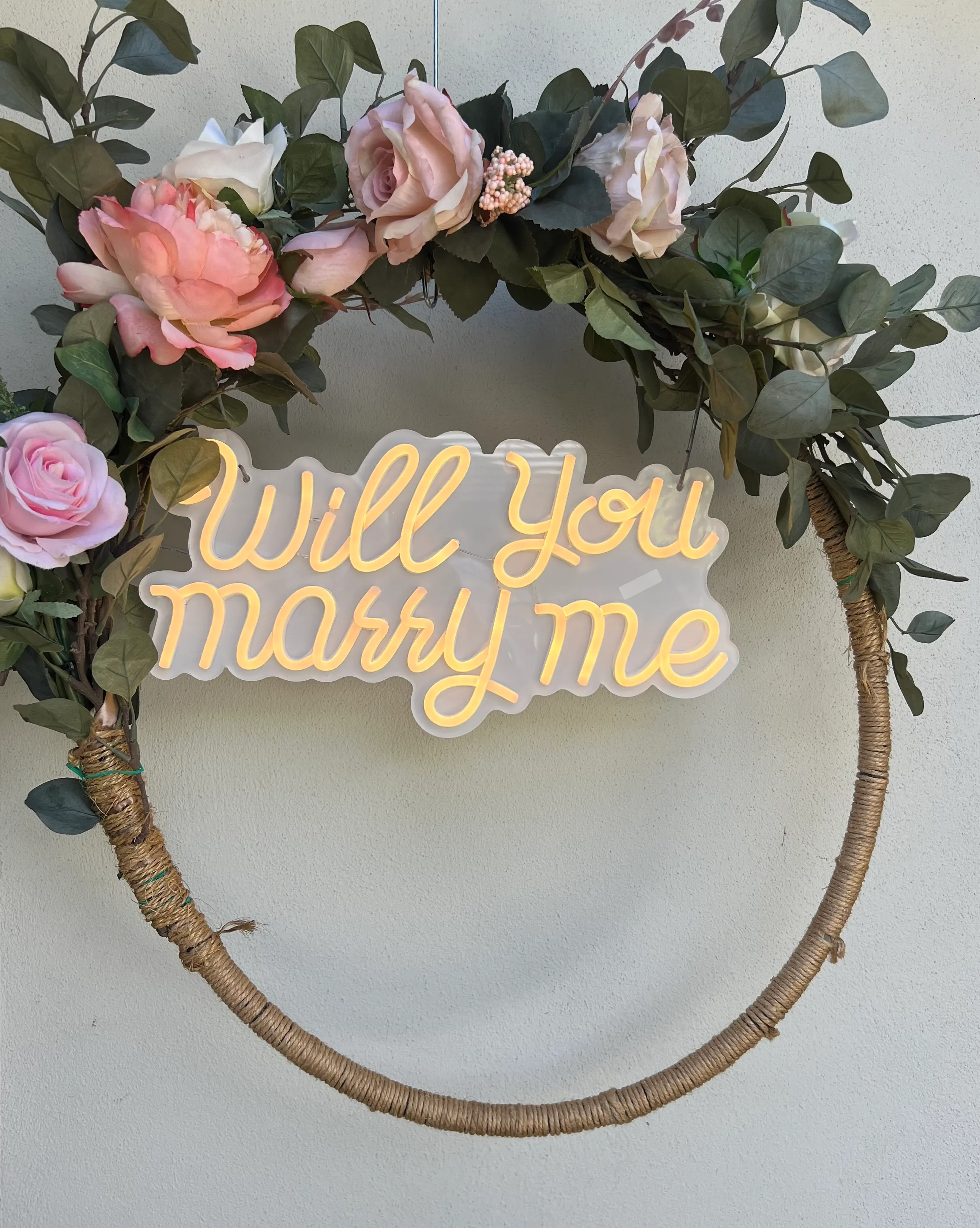 Neon Light up 'Will you marry me' sign 