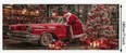 Santa In The Garage Working on His Car Banner 