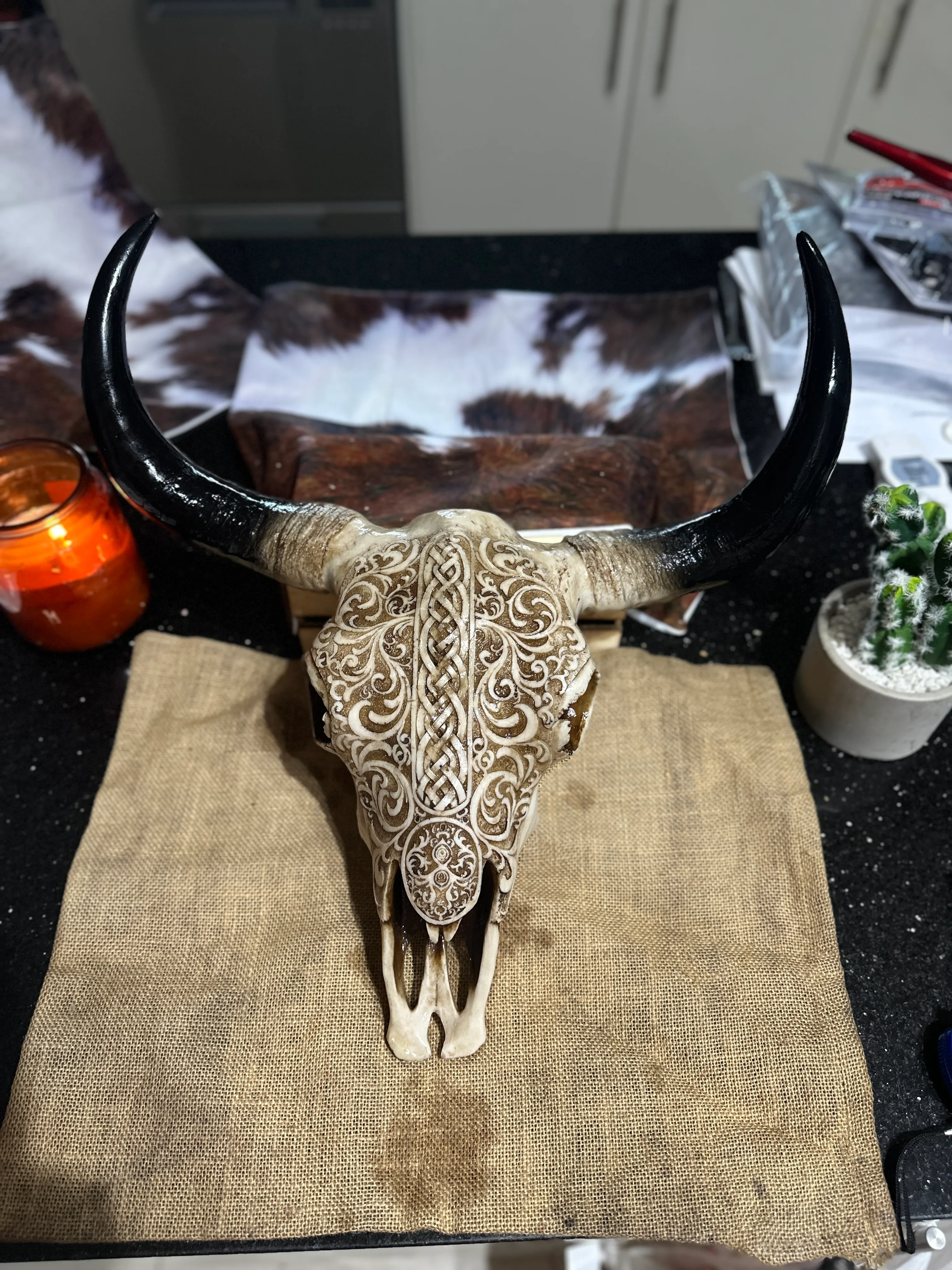 Aztec Faux Cow Skull - Large