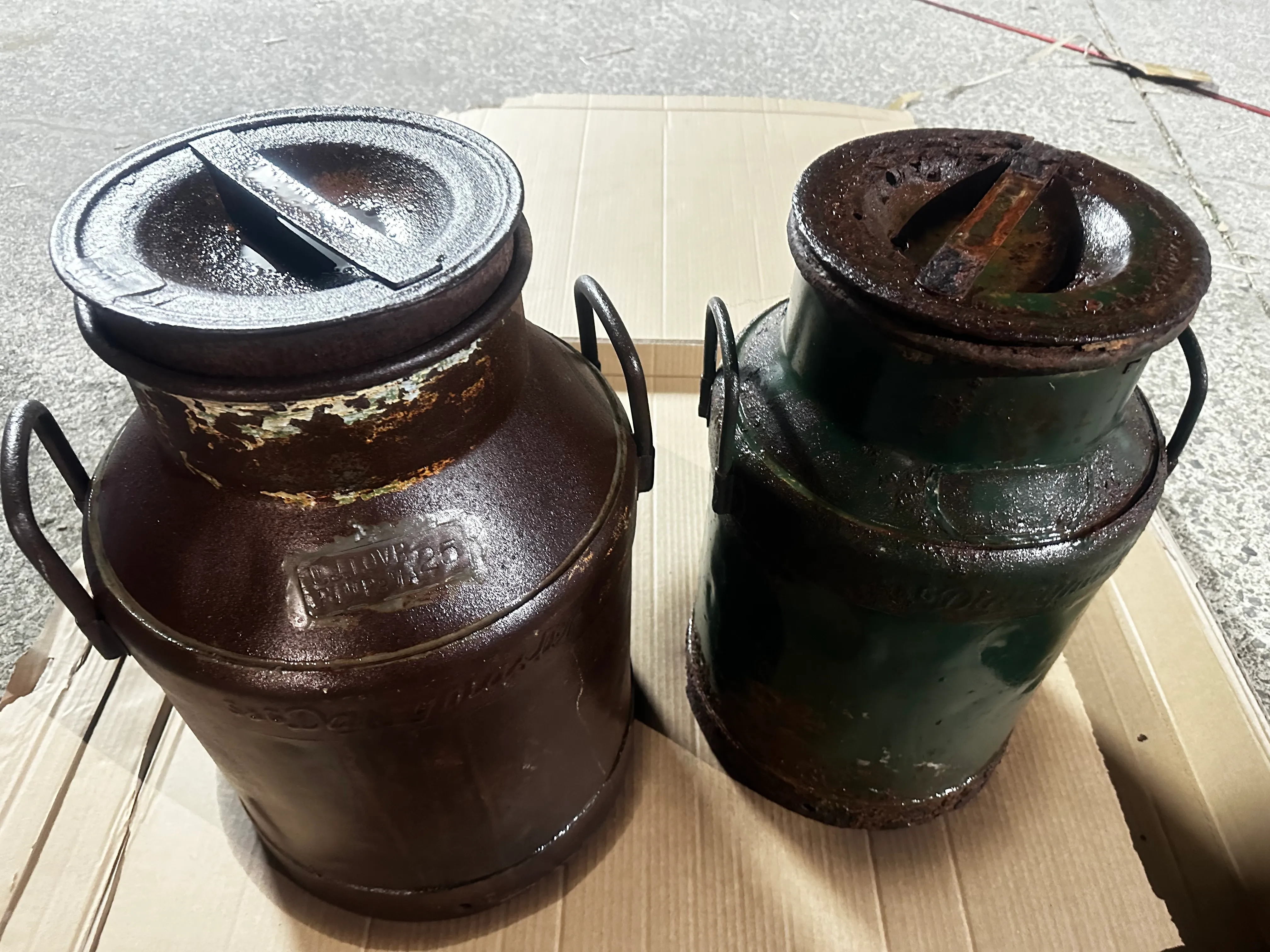 Rustic Milk Cans and Cream Separating Can.
