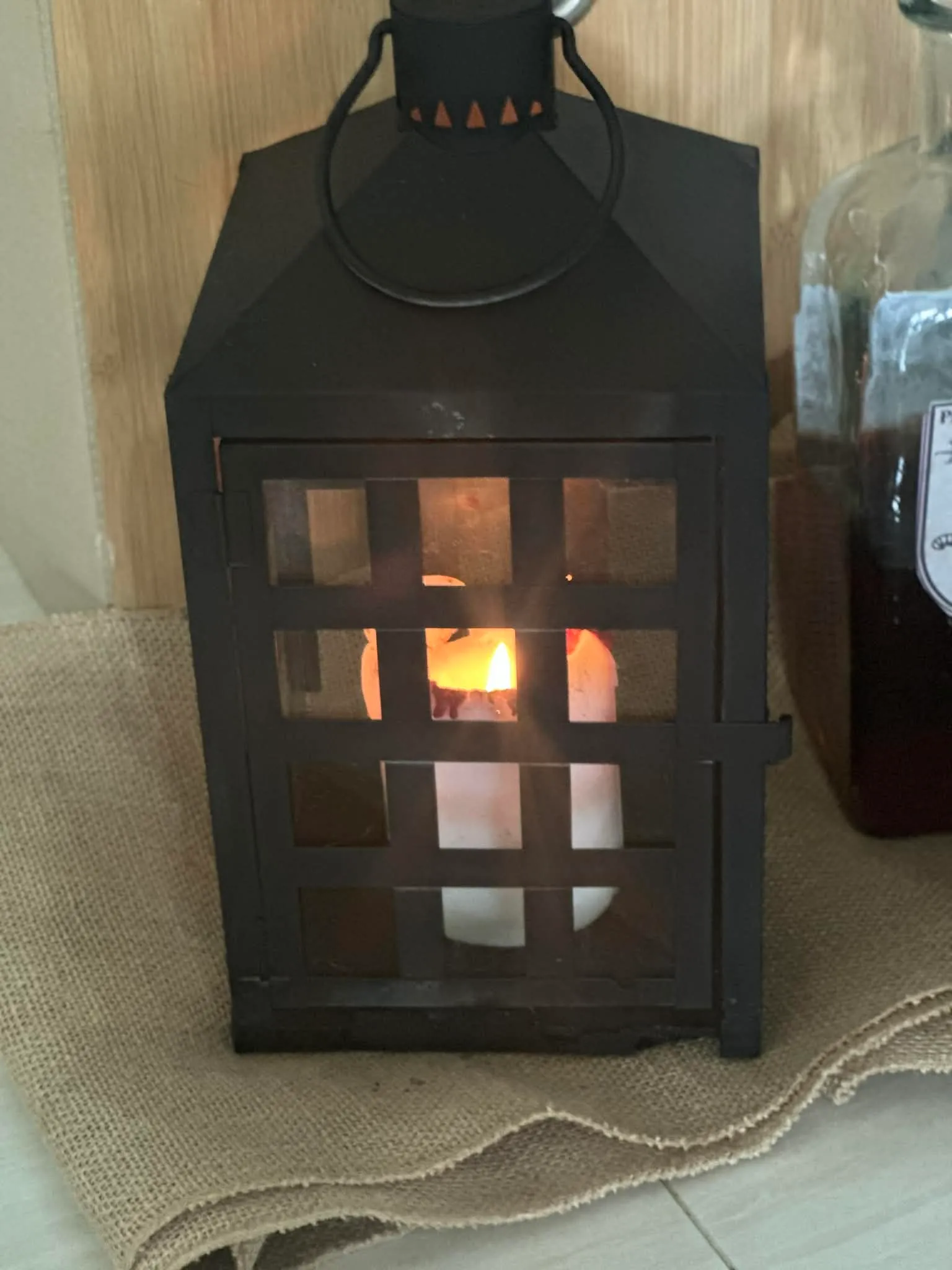 Black Matt Rustic Lantern 