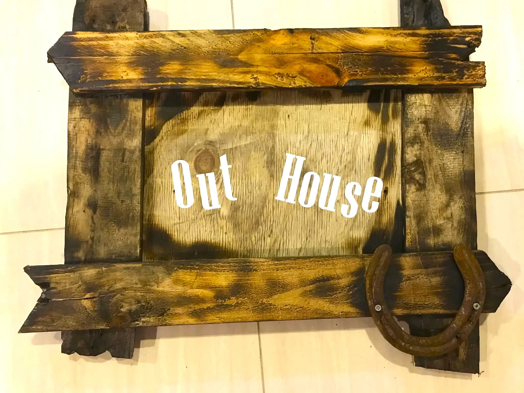 Wooden OutHouse Sign