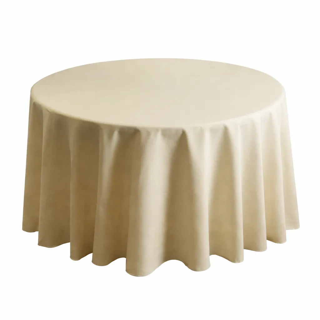 120" Ivory Round tablecloth Premium