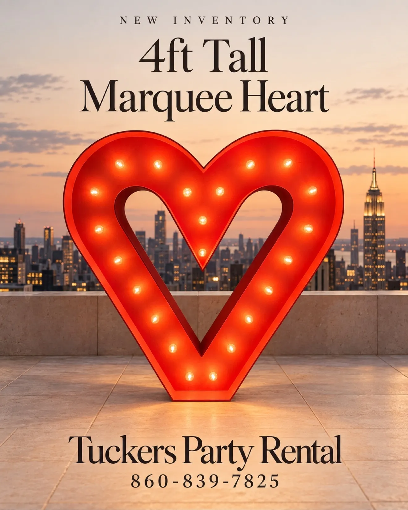 4ft Tall Marquee Heart