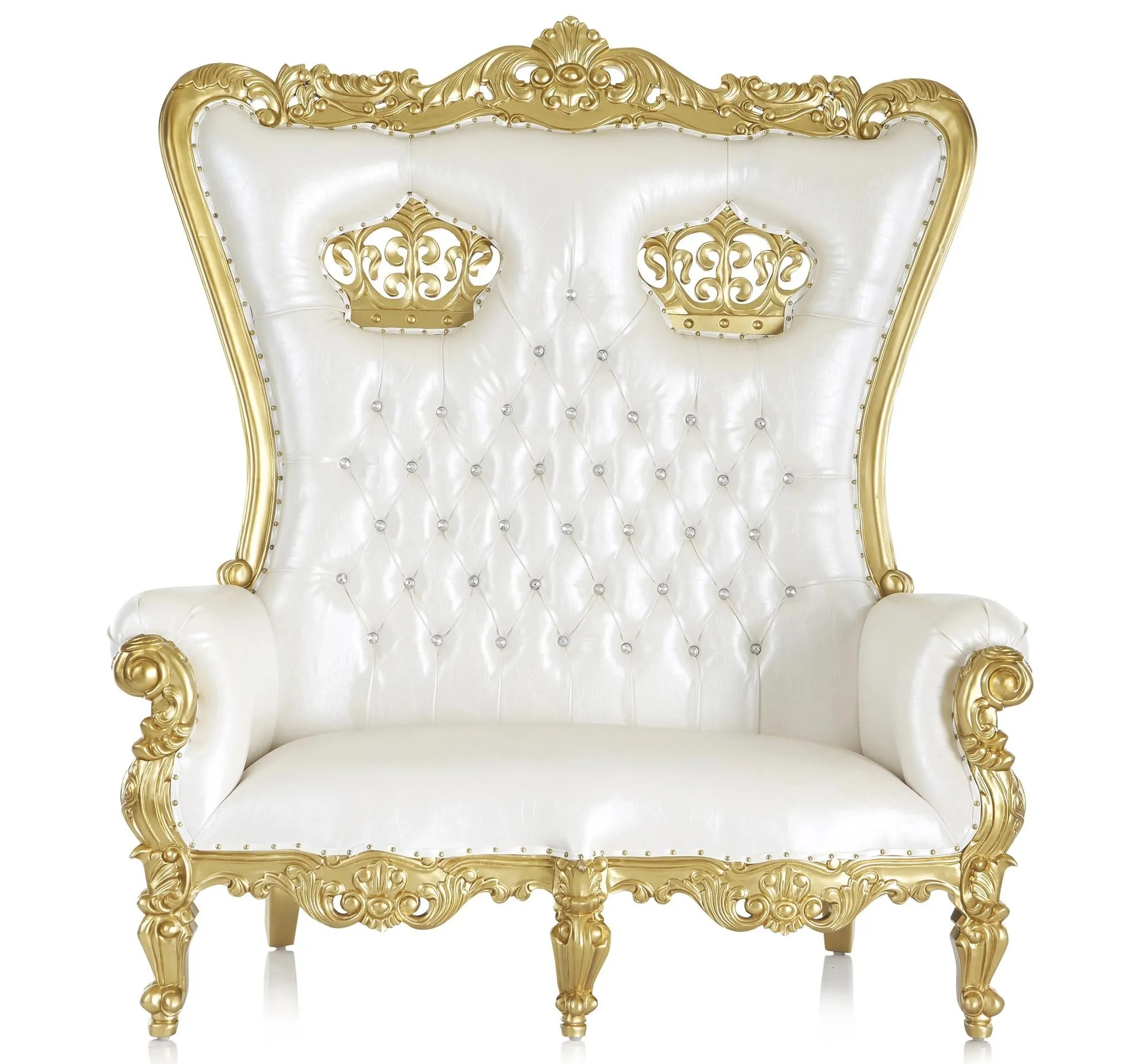White & Gold Loveseat Throne