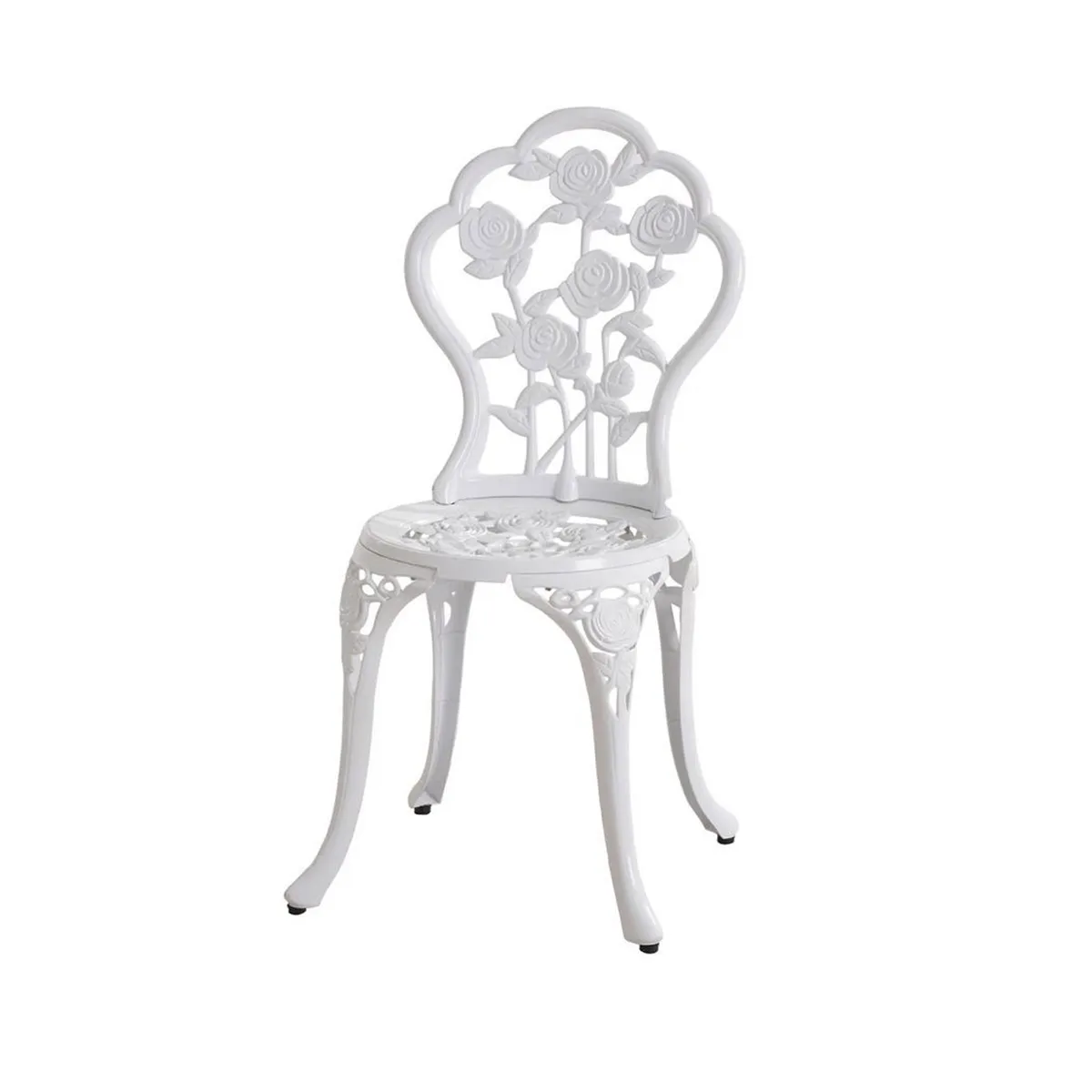 white iron chair