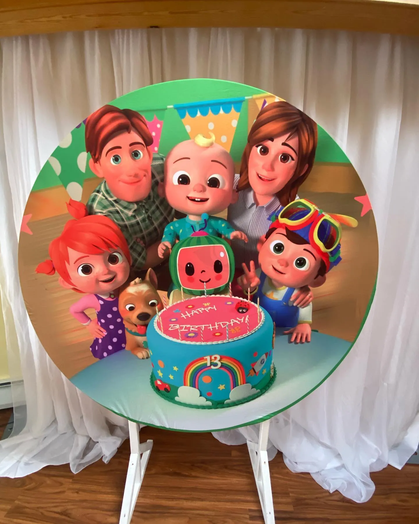 5ft Cocomelon Round Backdrop 