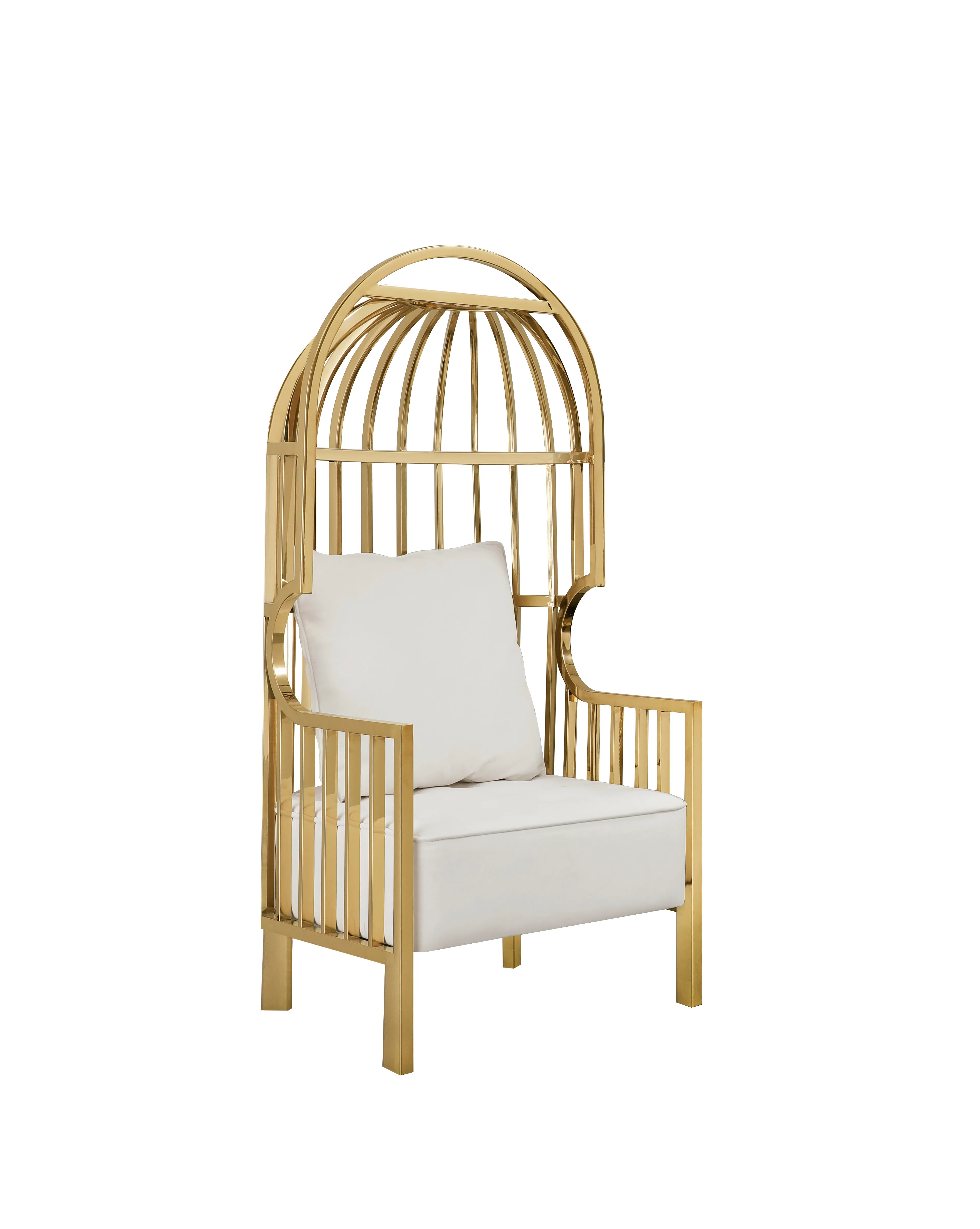 Gold Cage Accent Chair