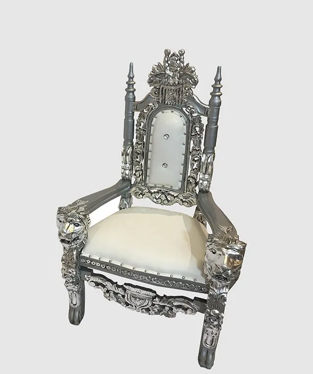 Kids Silver and White Throne 