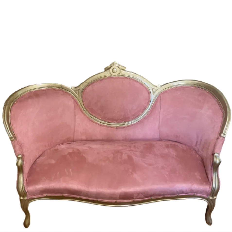 Vintage Pink Velvet Loveseat