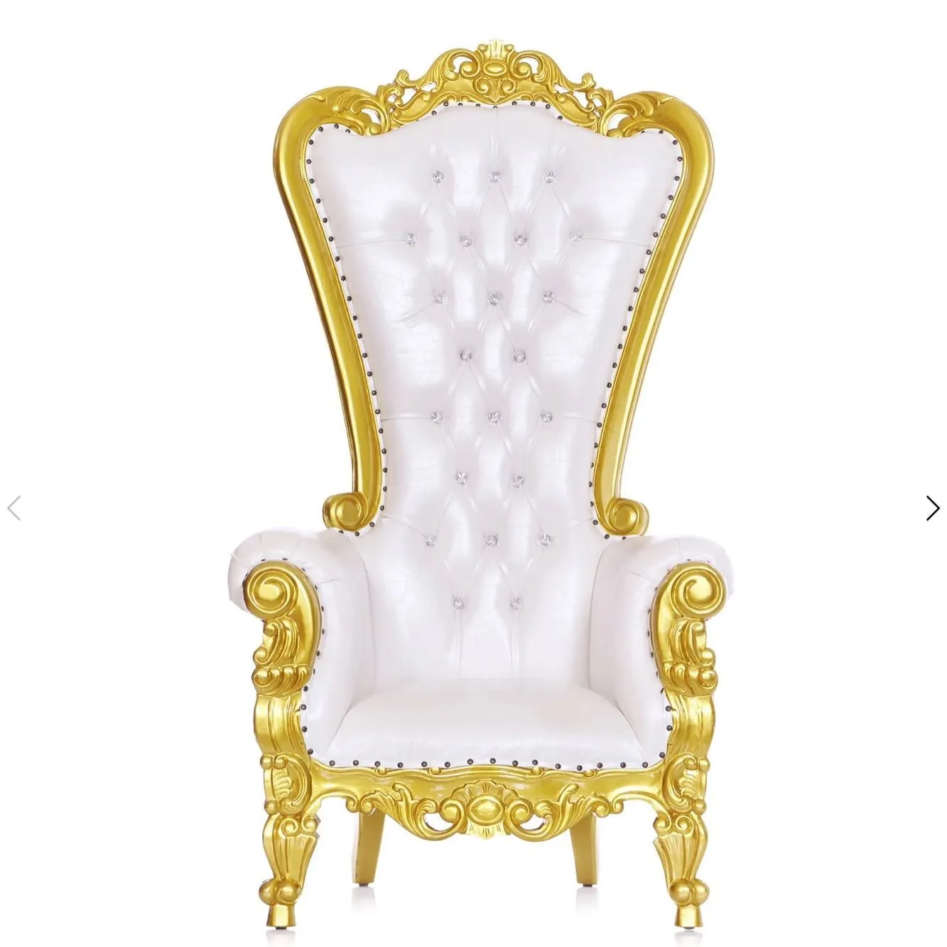 White & Gold Throne Chair Rental 