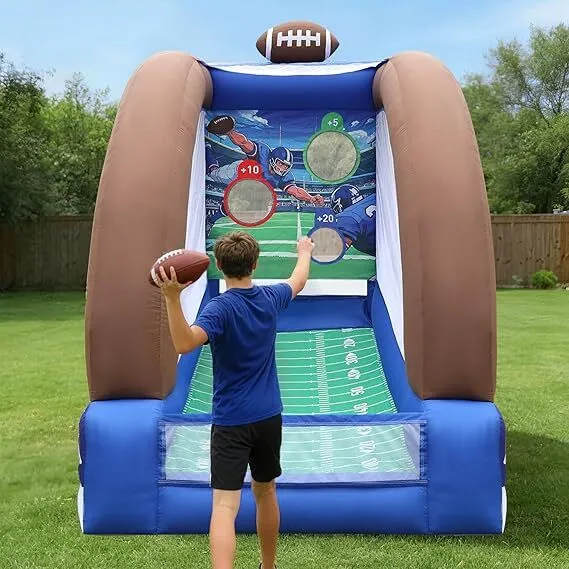 Inflatable American Football Target Toss with Balls