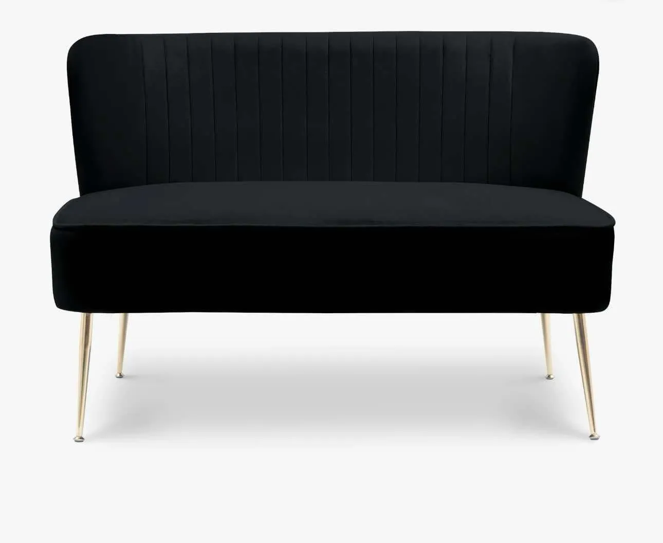 Black Elegant Velvet Loveseat 