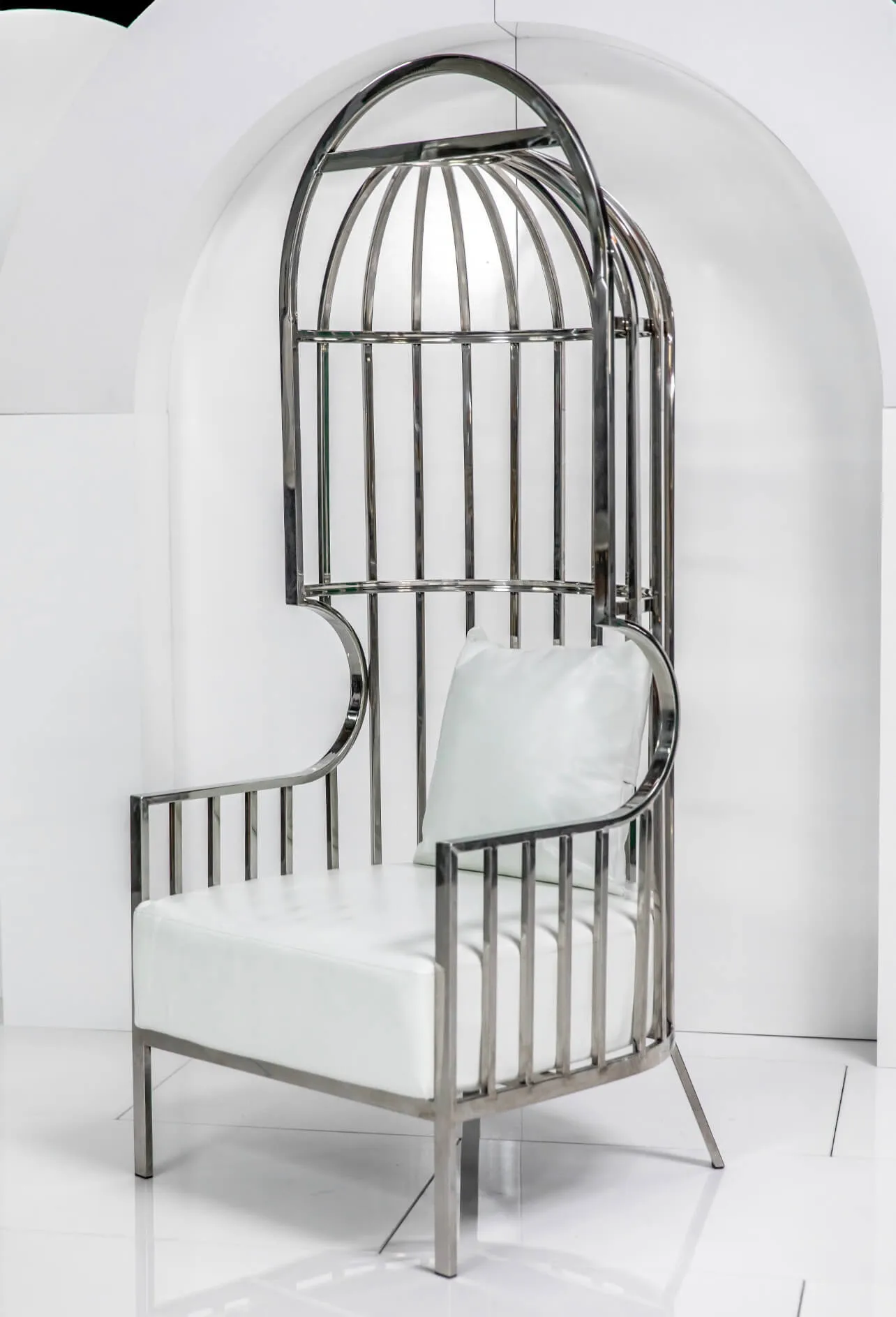 Silver Cage Accent Chair