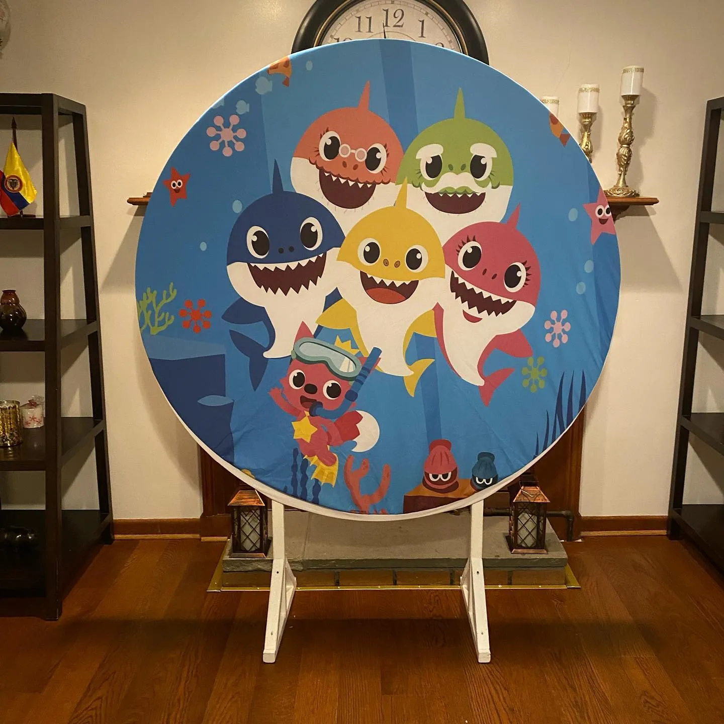 5ft Baby Shark Round Backdrop 