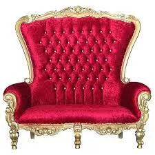 Red & Gold Loveseat 