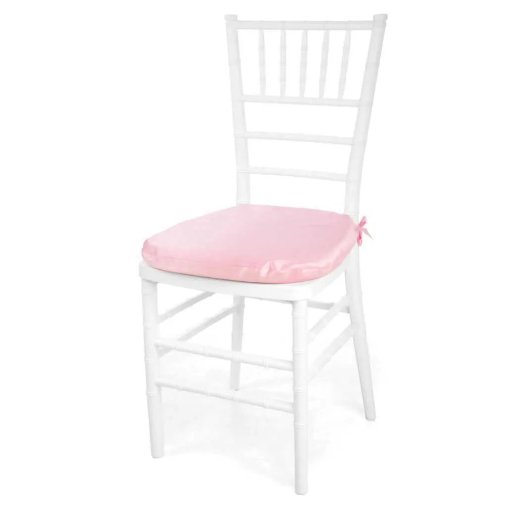 50 White Chiavari Chairs with Pink Cushion