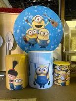 5FT Yellow Characters Round Backdrop