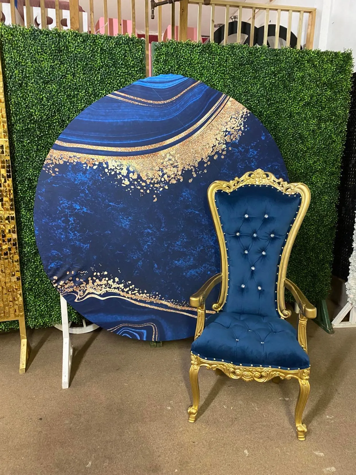 7ft Round Blue Marble 