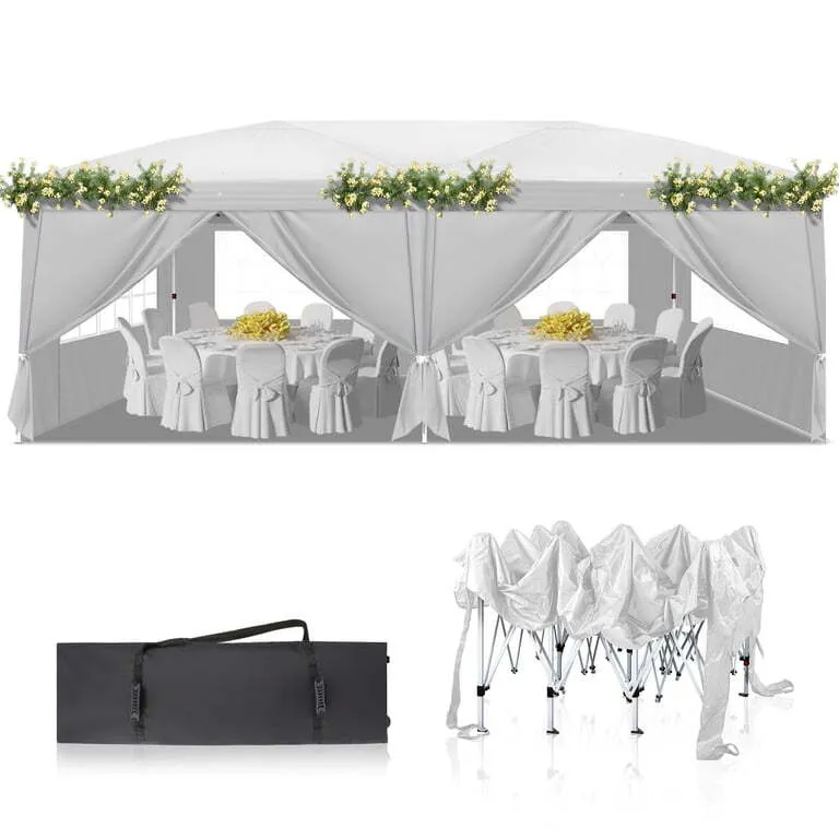 10x20 pop-up Tent white with walls and windows
