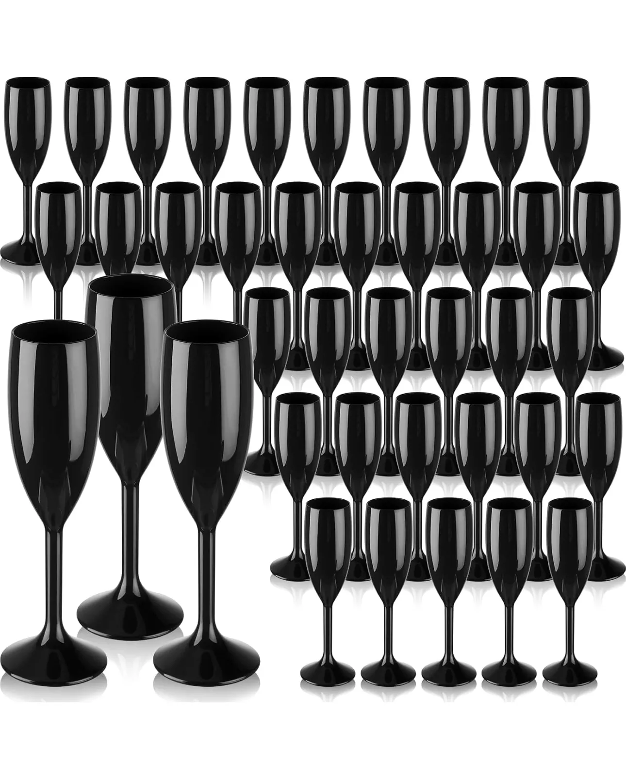 Champagne Flute Plastic Black