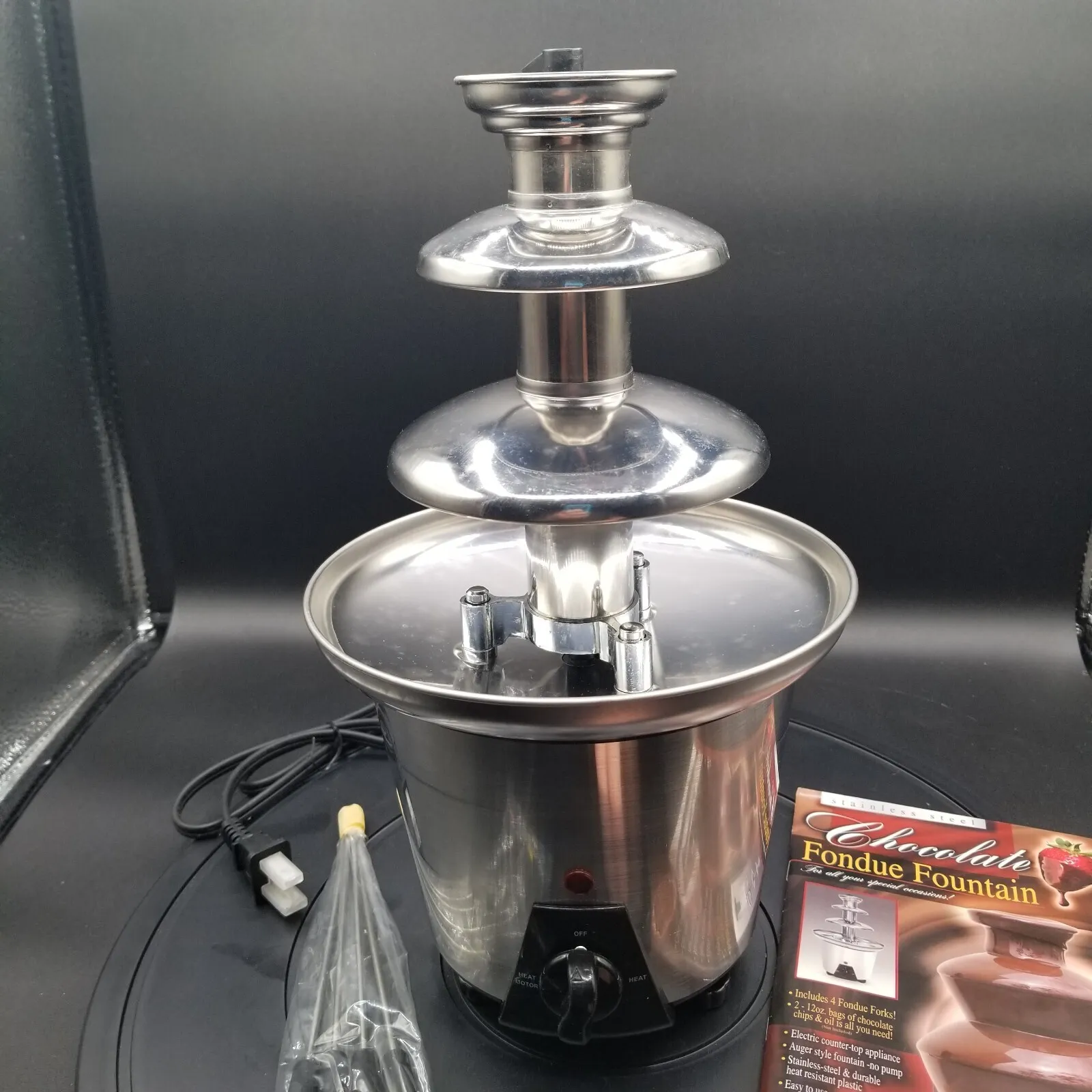 Stainless Steel Chocolate Fondue Fountain-Stainless Steel (3 Tier)