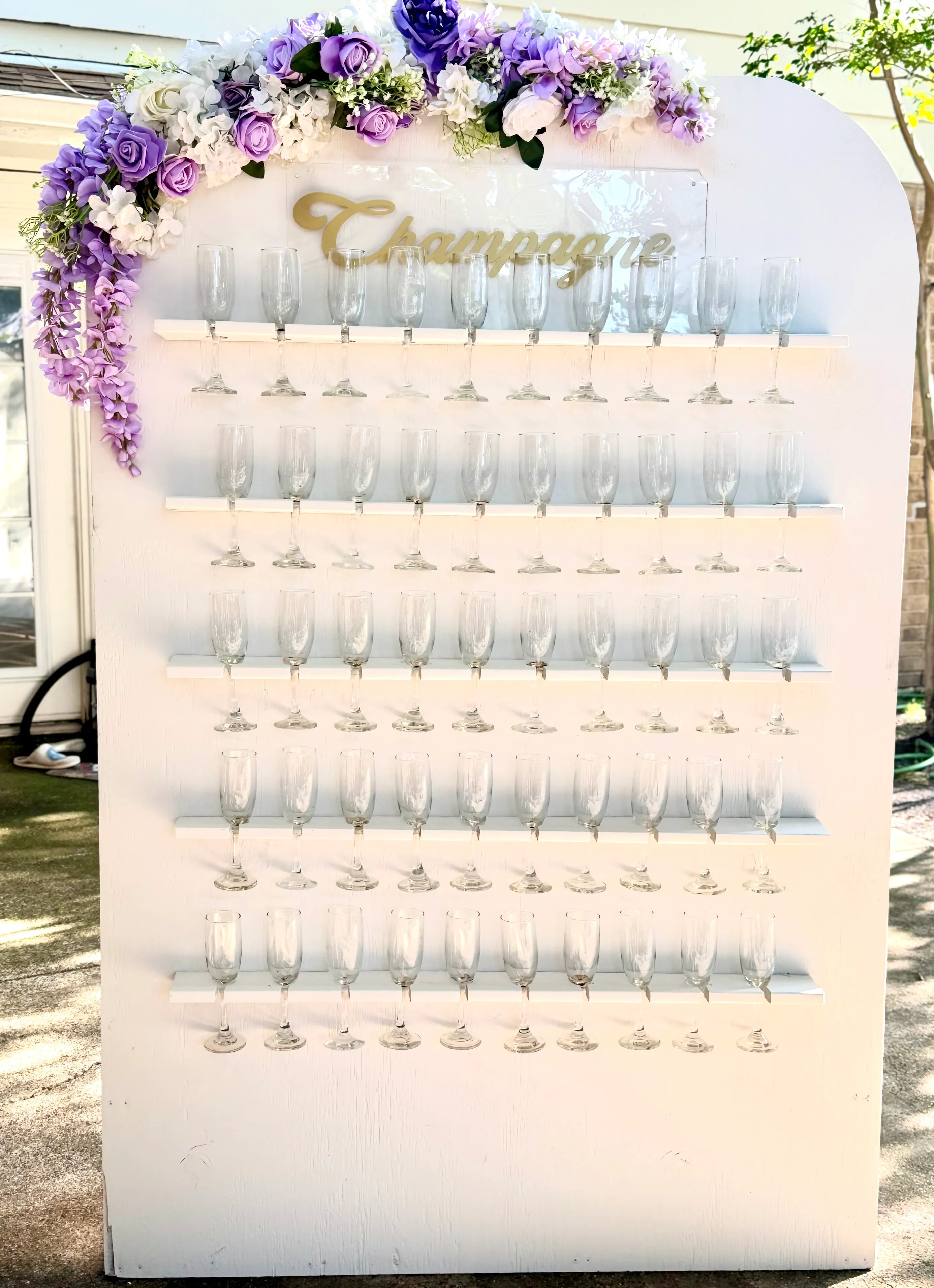White Champagne and Bottle Wall