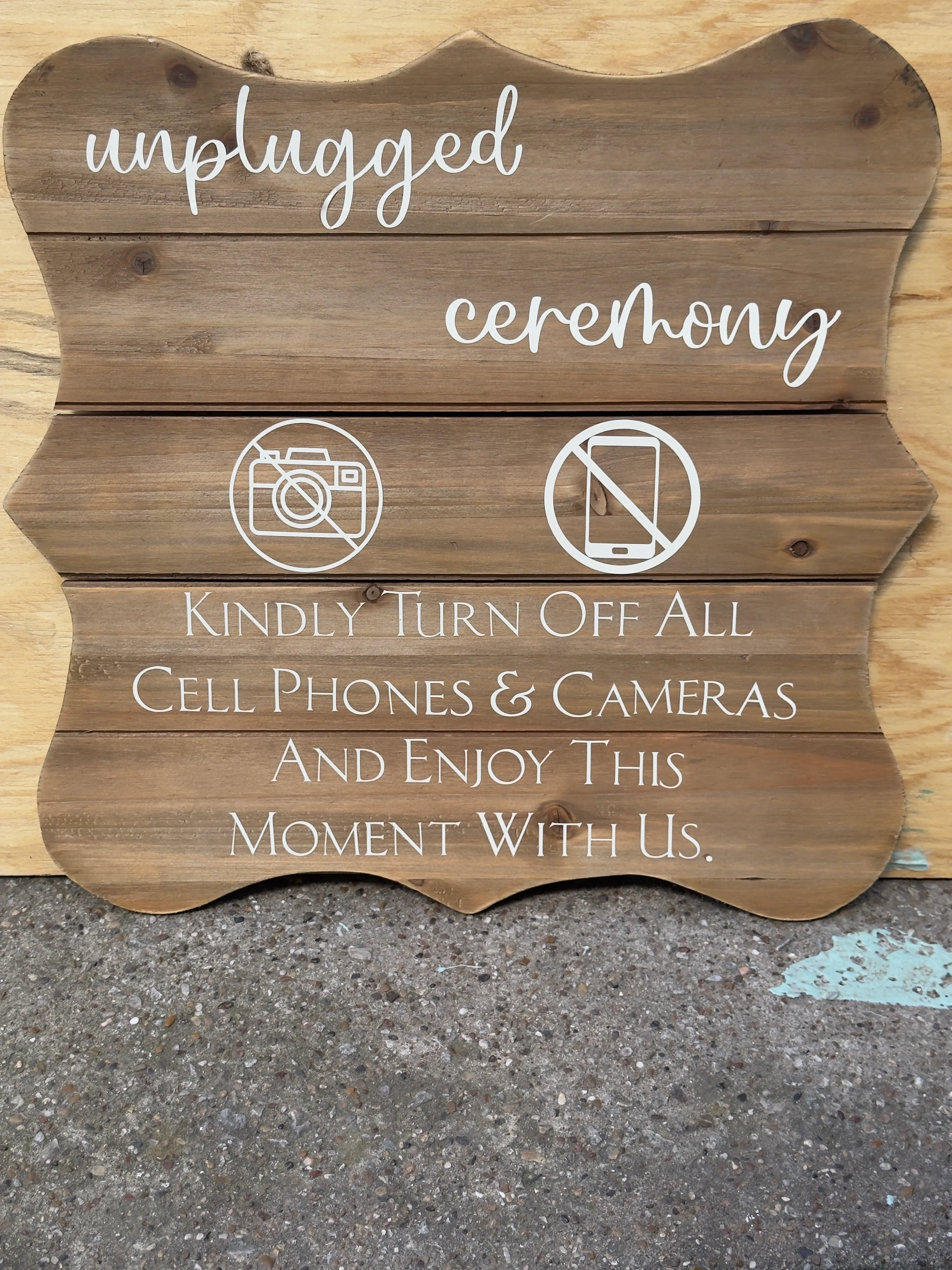 Ceremony Sign - Unplugged and Thank You