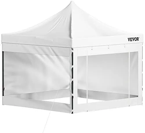 Tonnelle Imperméable 3x3 m Tente Pop-up (blanche) Jardin avec Parois Latérales Pavillon Terrasse Extérieure Abri Pliable Soleil Pluie Neige Résistant aux UV et Sac à Roulettes pour Fête Arrière-Cour Blanc