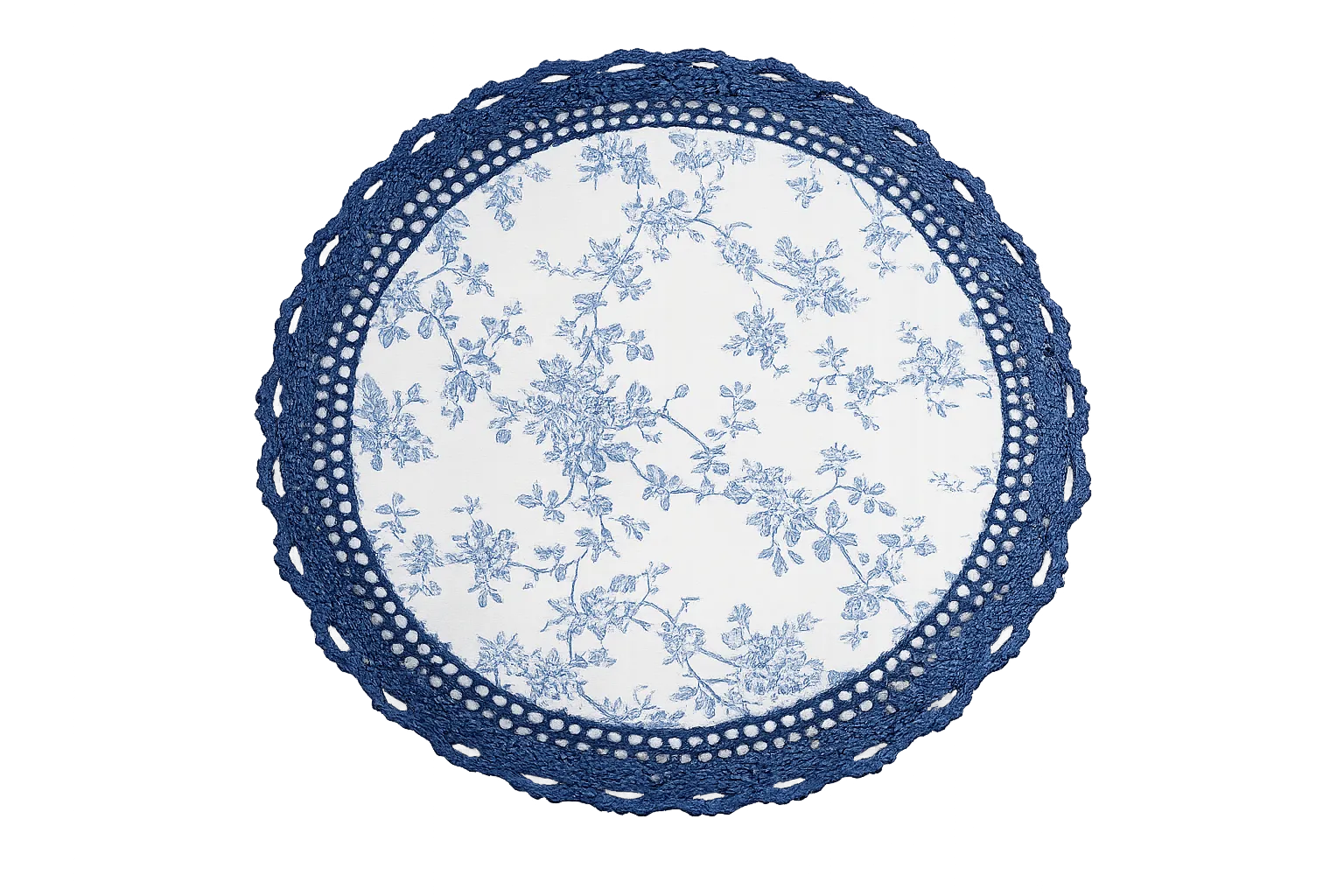 Individual Flores Azul & Blanco 
