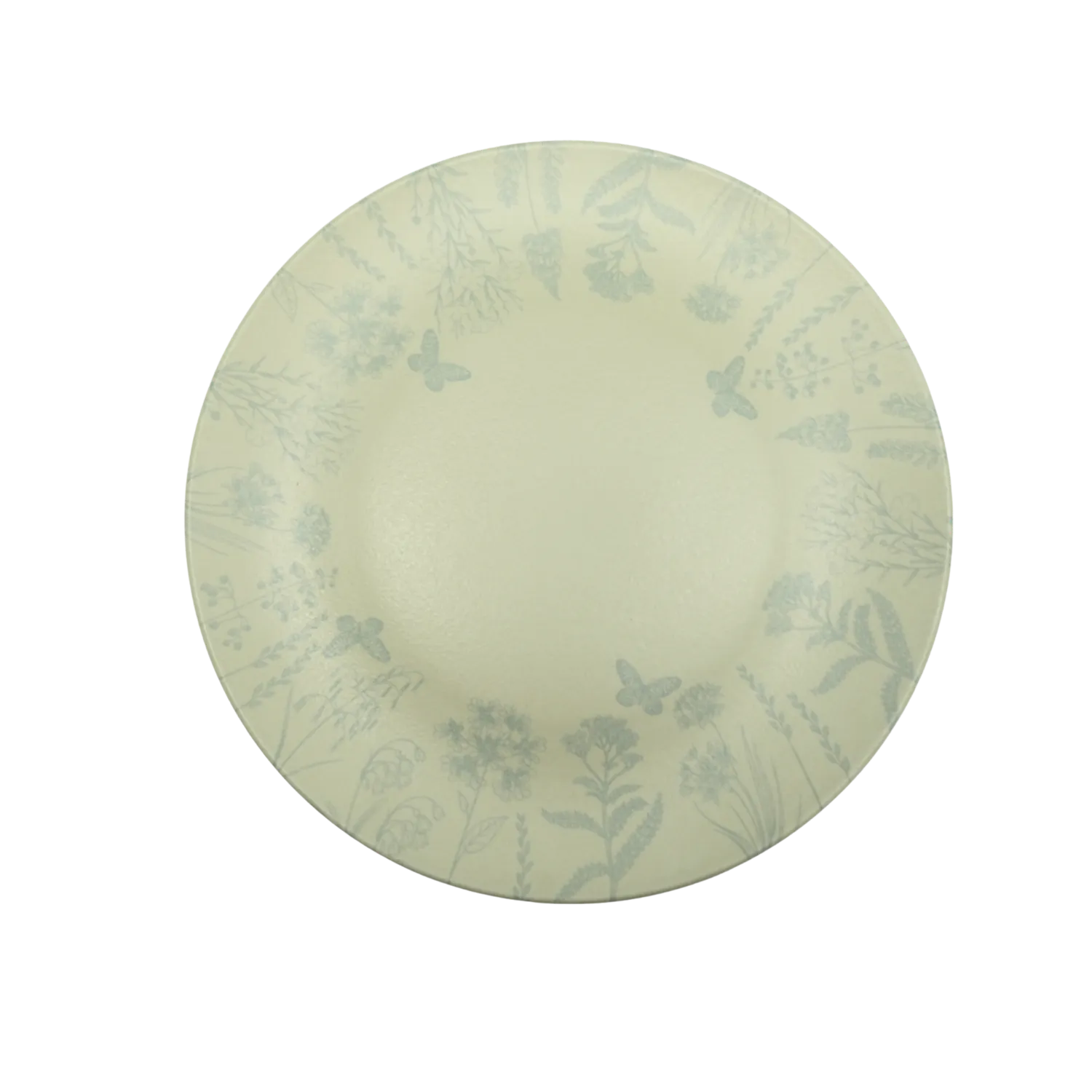 Plato Grande Celeste con Flores