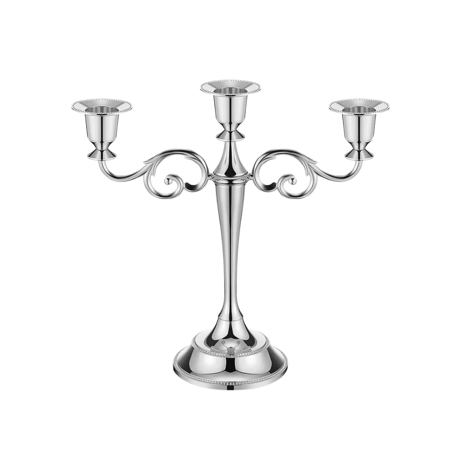 Candelabro Clásico de 3 Brazos Plateado