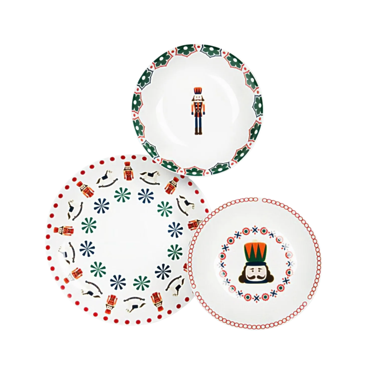 Set Navideño Cascanueces (grande, pequeño, hondo)