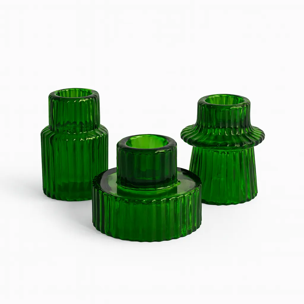 Set de 3 Candeleros Verdes