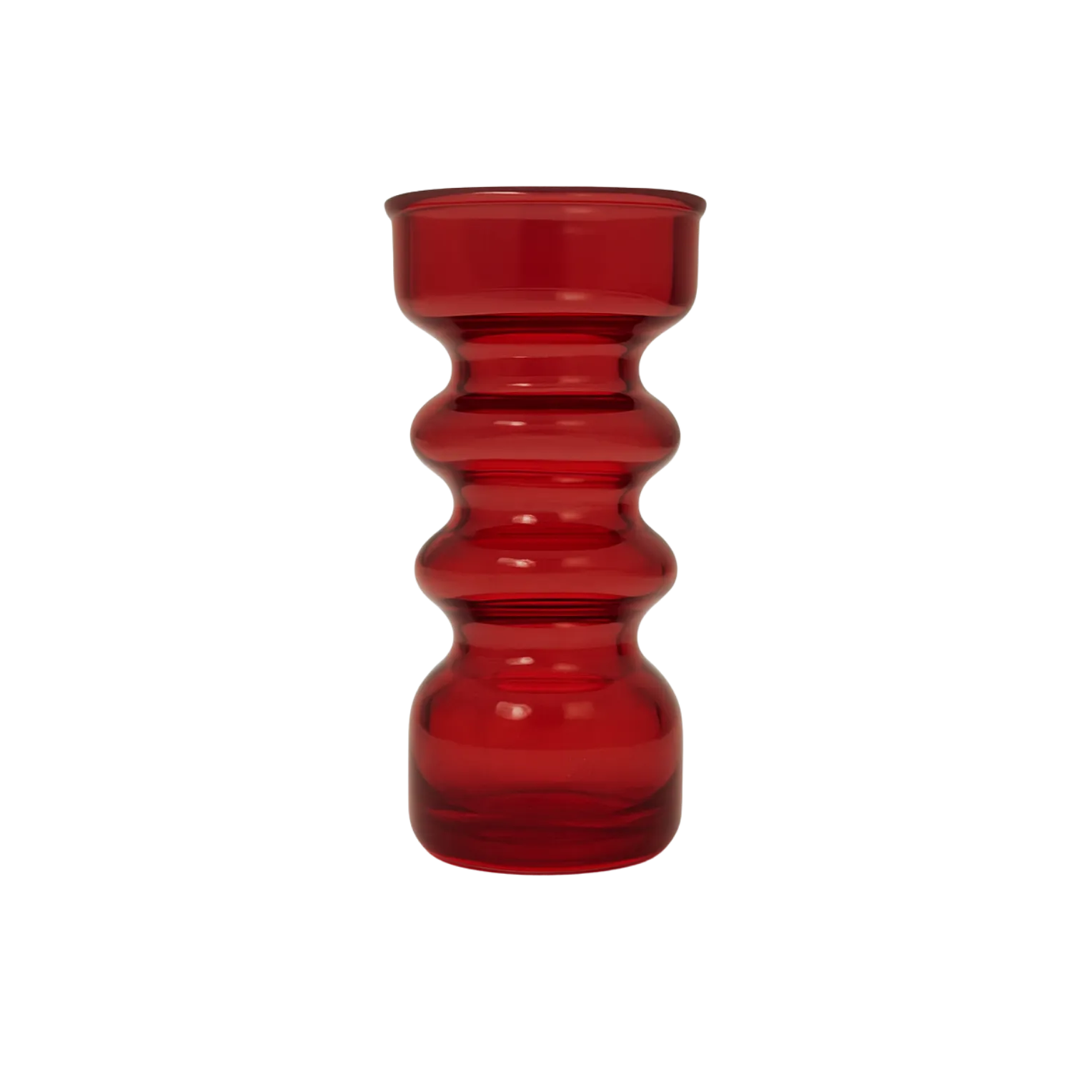 Florero Rojo Ondulado