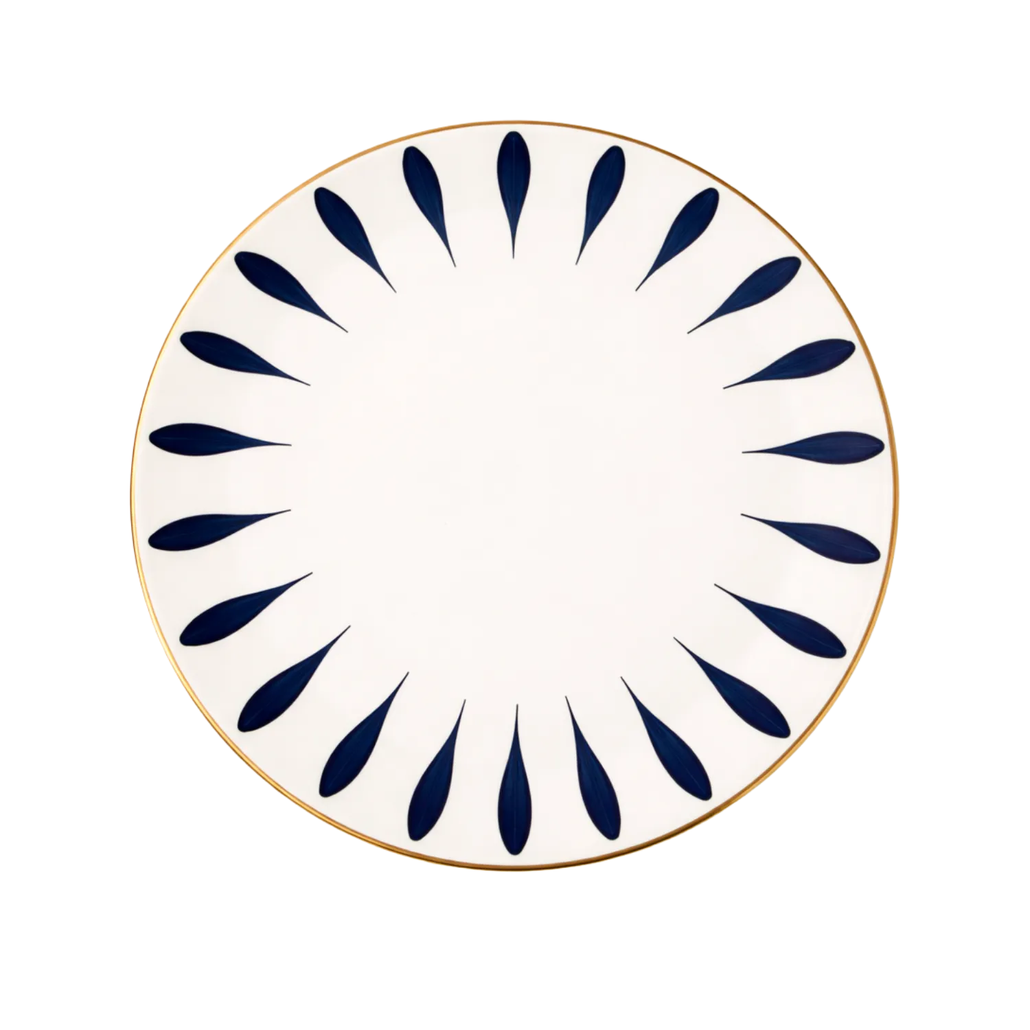 Plato Grande con Pinceladas Azul Marino