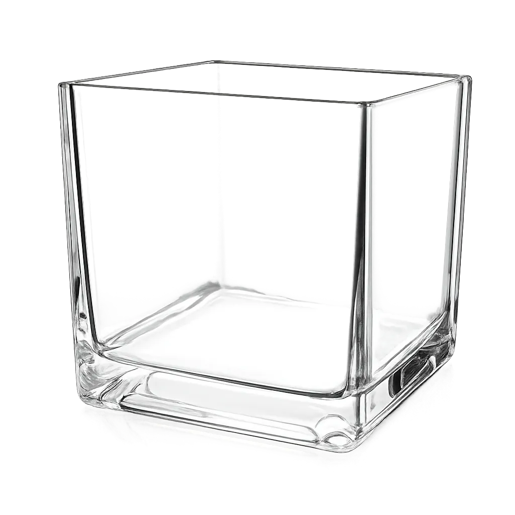 Florero de Vidrio Cuadrado Grande
