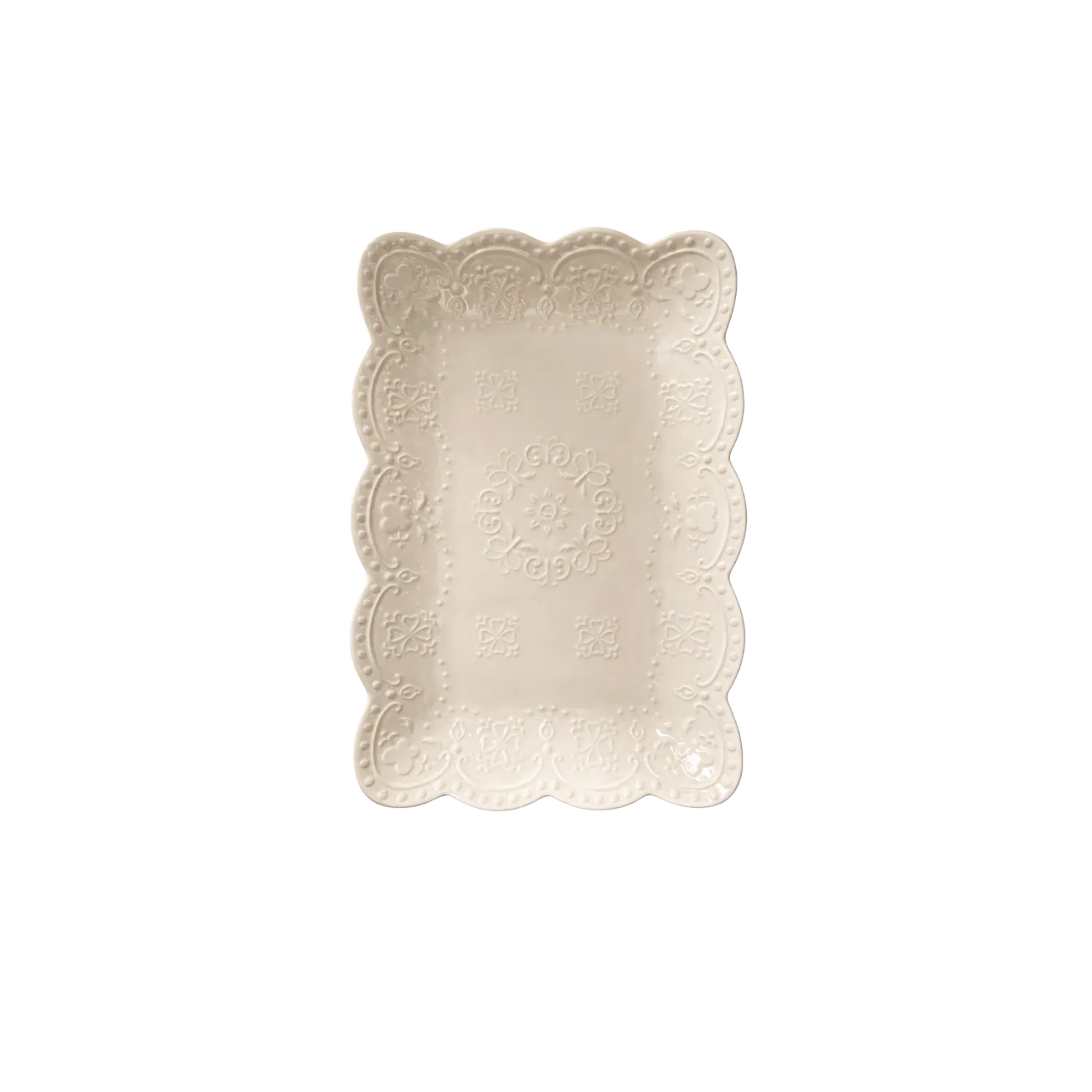 Plato Blanco de Servir Rectangular Pequeño