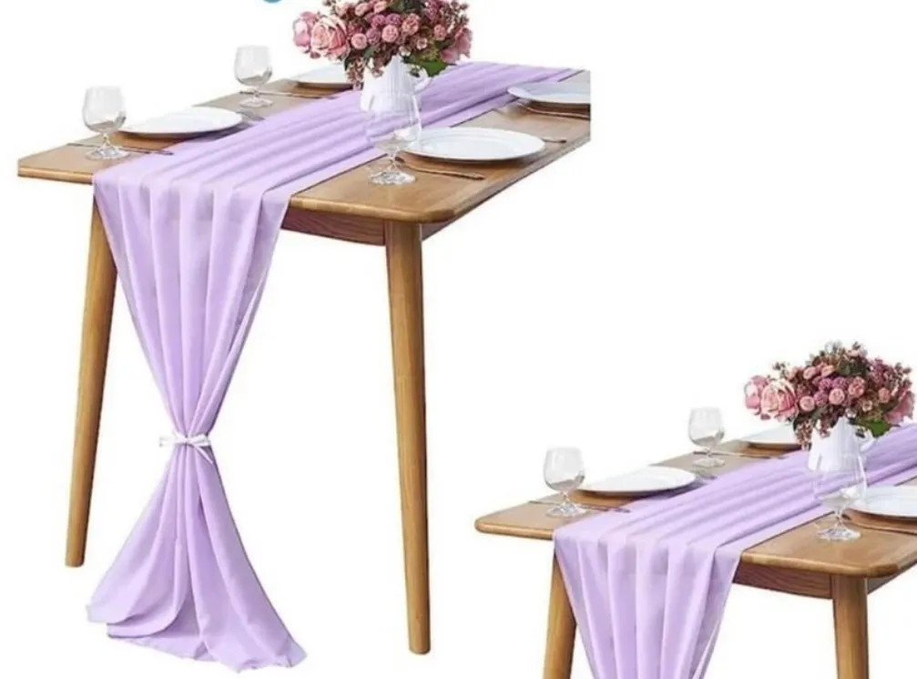 Lavender Chiffon Table Runners