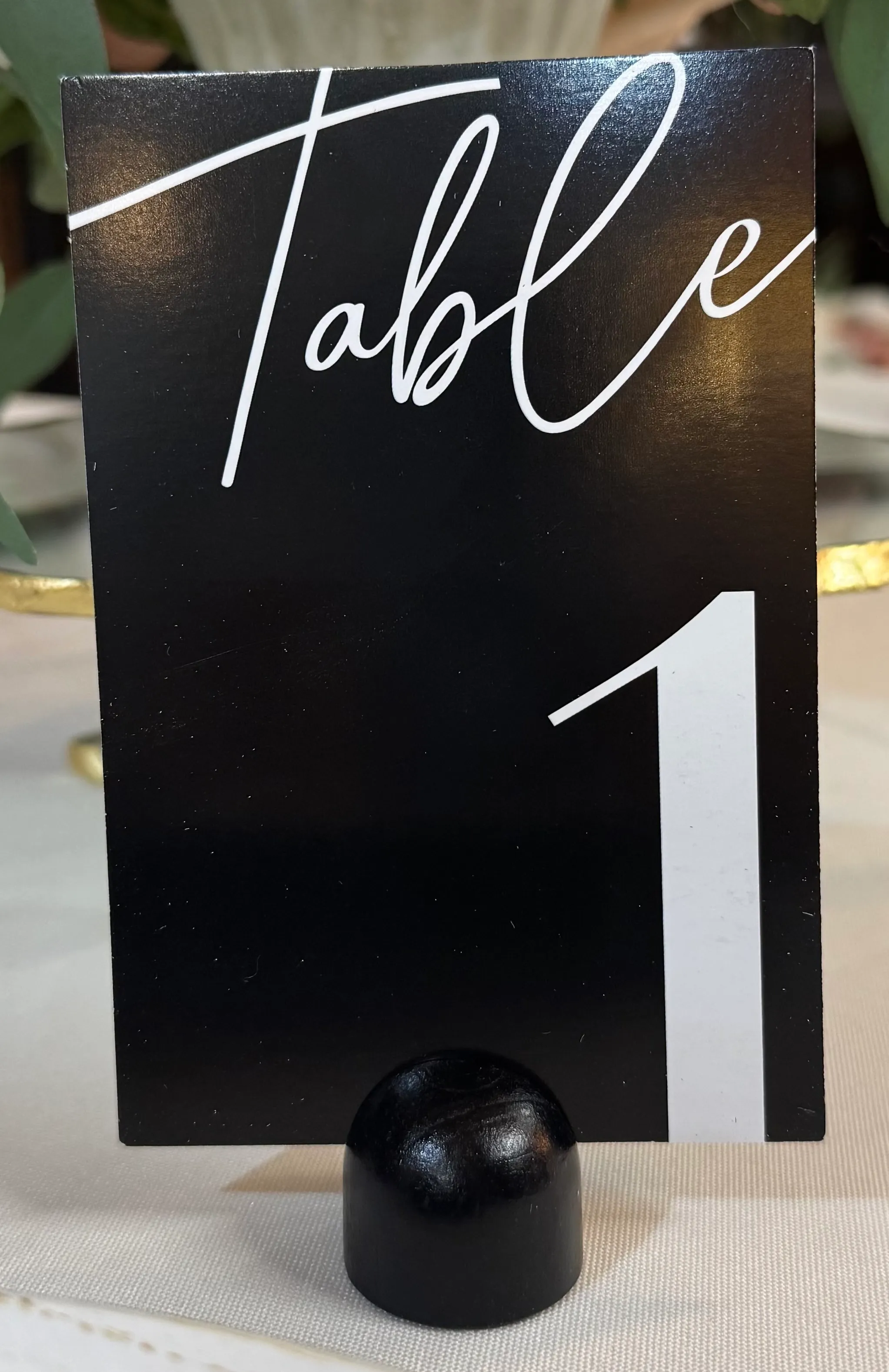  Black Card Table Numbers with Black Stands (set of 20)