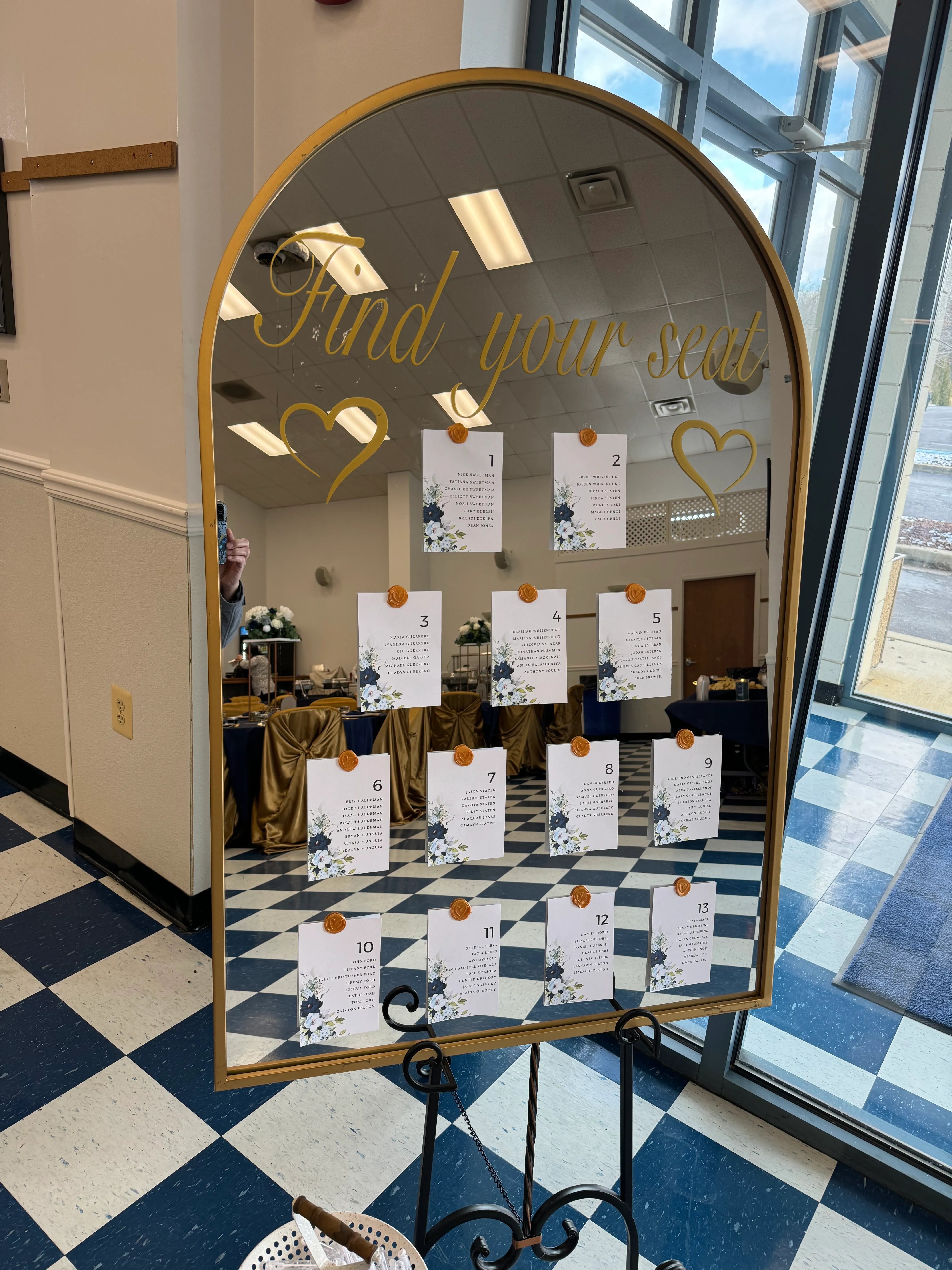 Large Gold Mirror (Letters can be removed) 4ft. tall and 2ft. 8in. wide