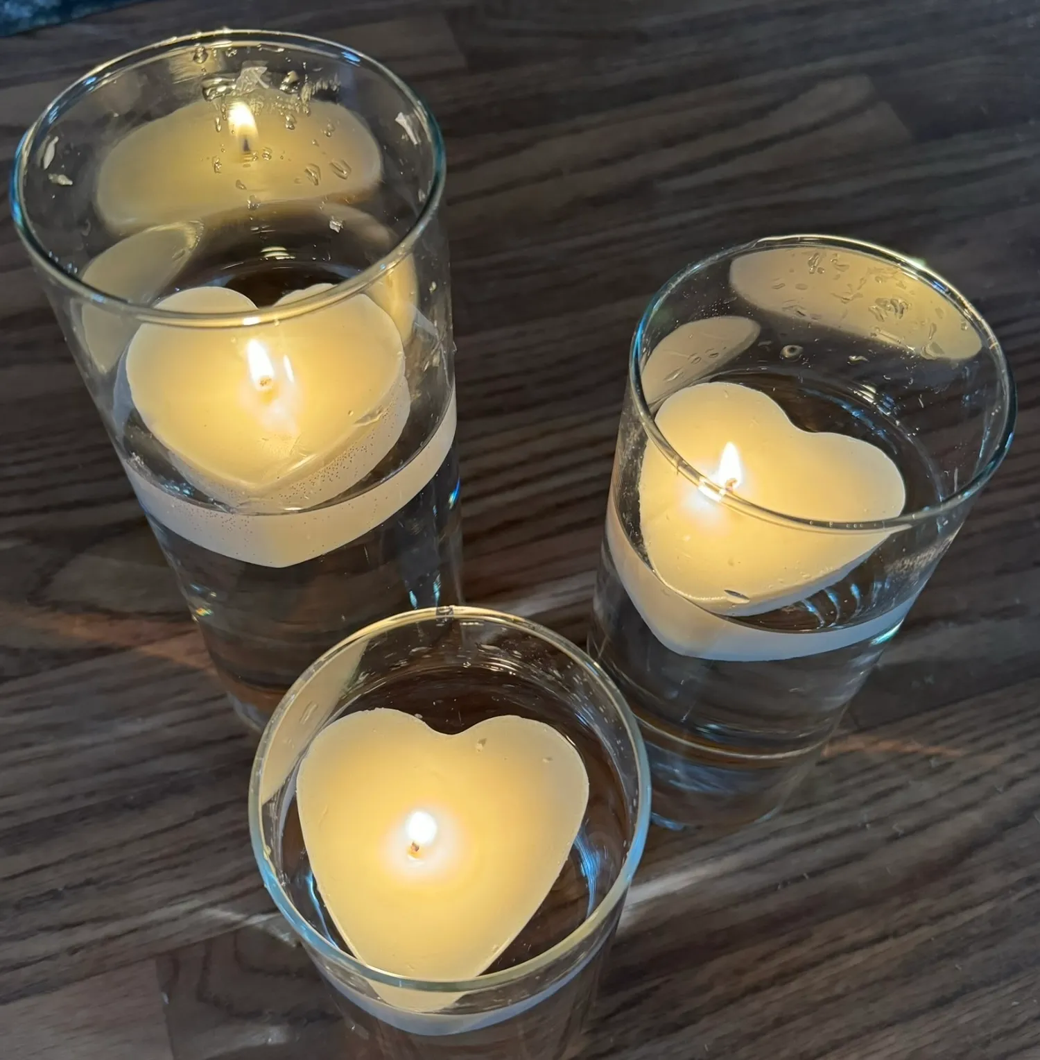 Heart-Shaped Floating Candles (flame)