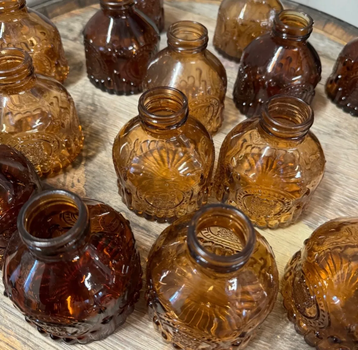 Amber Bud Vases