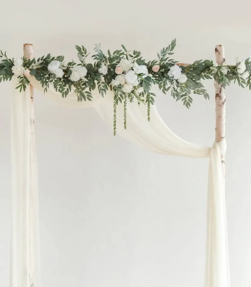 Ling’s Moments 9’ Arch Garland in White & Sage