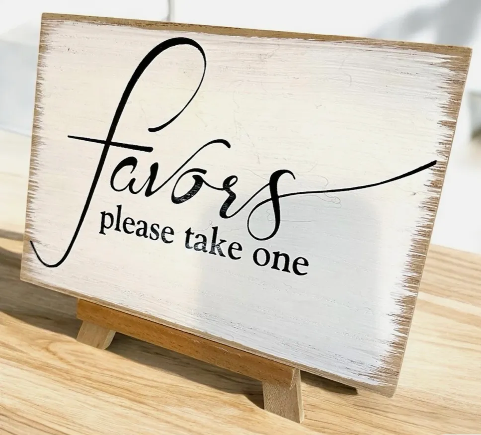 “Favors” Wood Sign