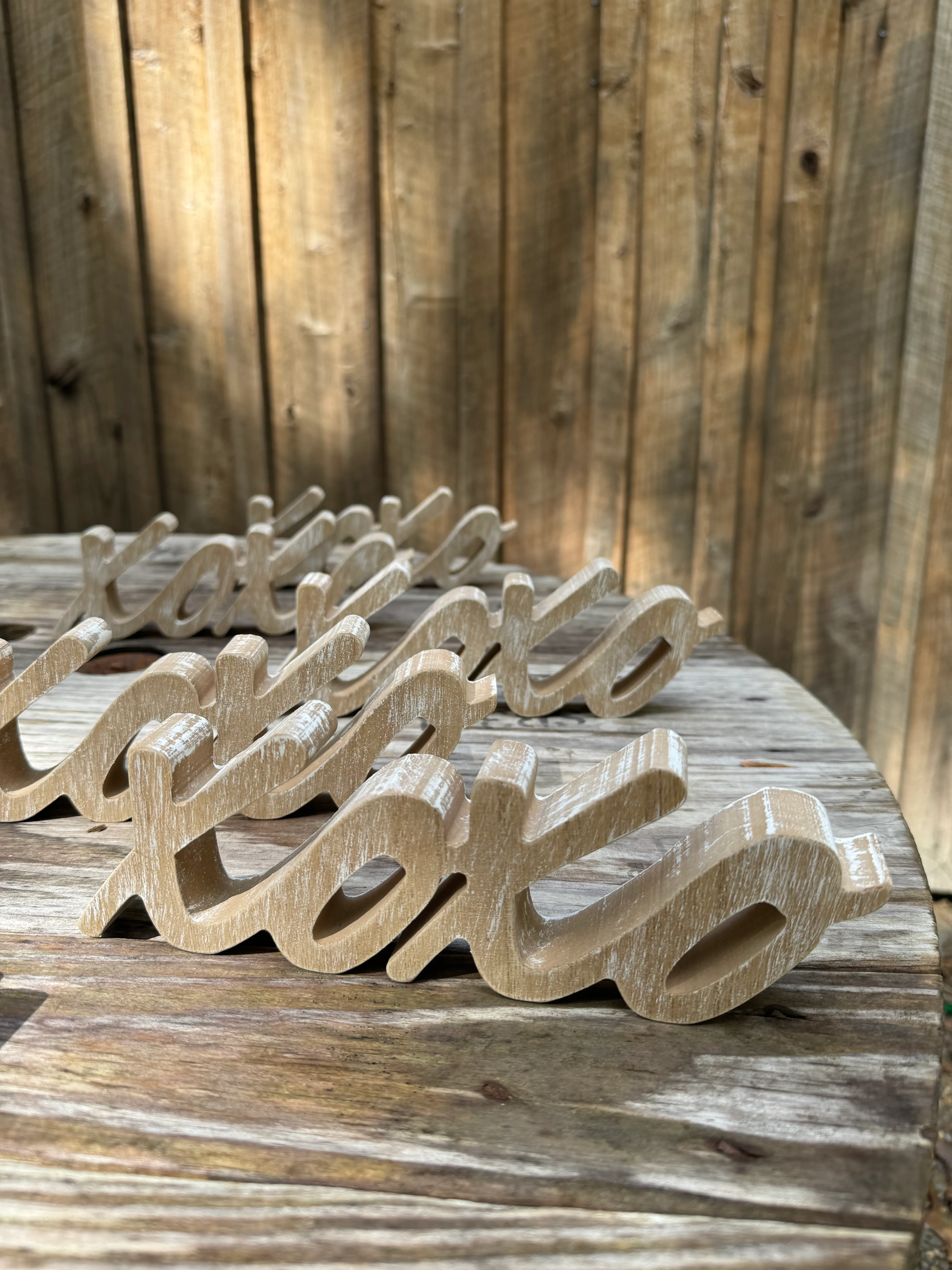 Wood Cursive XOXO Letters